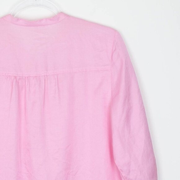 Eileen‎ Fisher Womens Silk Blend Button Down Blouse Size M Pink 3/4 Sleeve Boxy - Picture 9 of 9